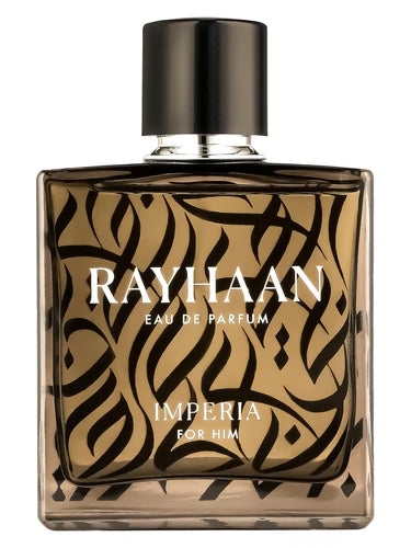 Rayhaan Imperia for Him Eau de Parfum bottle with black and gold design.